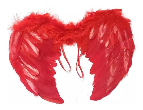 Alas Ángel Plumas Cosplay Disfraz Halloween Rojo 50x36cms