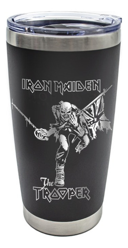 Termo Yite Negro 500 Ml Diseño Iron Maiden The Trooper
