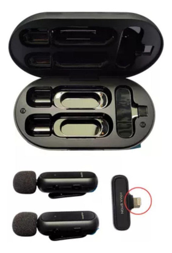 Micrófono inalámbrico de solapa H'maston de 2,4 GHz, color negro