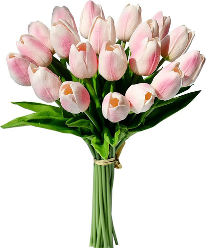 20 Tulipanes, Flores Artificiales Mandys - Durazno.