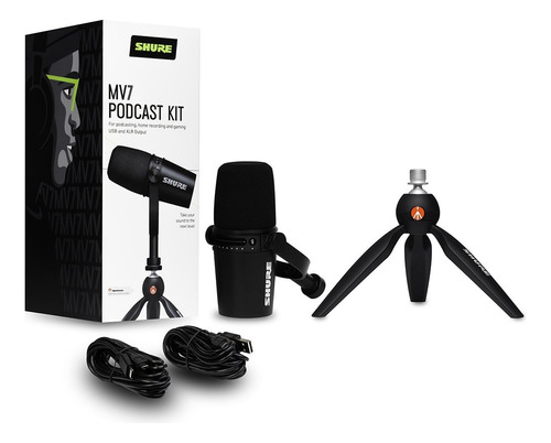 Micrófono Shure Mv7 Dinámico Podca Xlr/usb+ TriPod Manfrotto