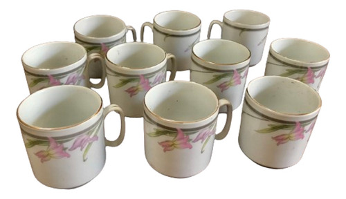 Set De 10 Tazas De Cafe Porcelana China Antiguas 100 Cc