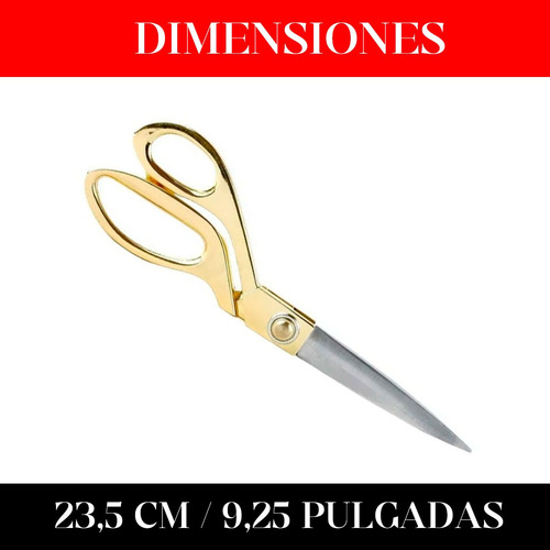Tijera Para Tela Modista Sastre Costurera Profesional Acero Dorado/metal
