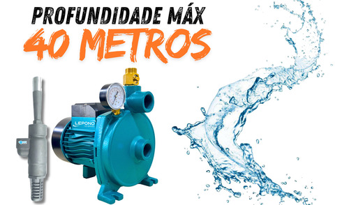 Bomba D'água C/ Injetor Lepono 1cv Poço De Até 40m