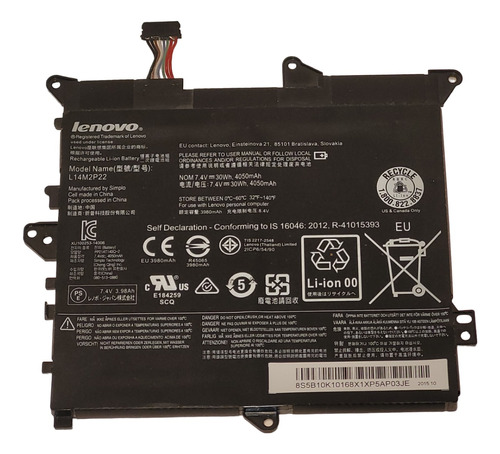 Bateria Litio Lenovo Yoga 300-11ibr Funcionado Impecable