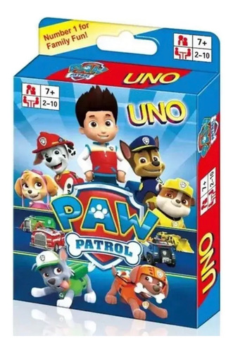 Juego Cartas Mesa Uno! Paw Patrol La Patrulla De Cachorros