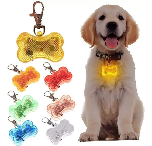 Placa Collar Luz Led Para Perros Y Gatos + Bateria 