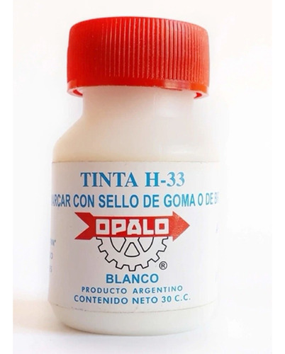 Tinta Sello Indeleble Secado Rapido Opalo H33 X 30cc Blanco