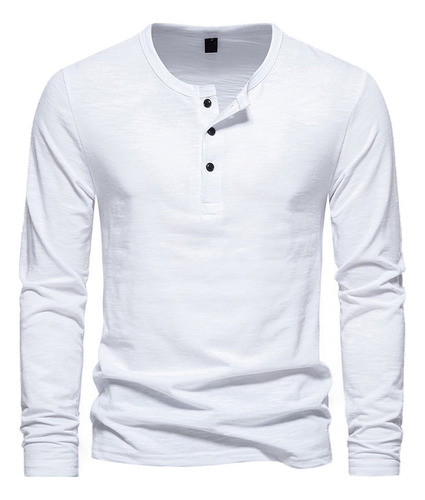 's Base Shirt Top De Manga Larga Con Cuello Henley Con Tres