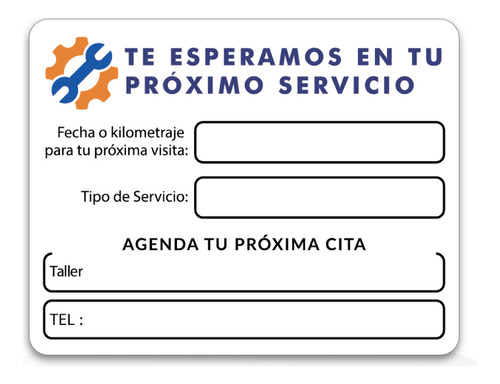 Etiquetas Adhesivas Agenda Proximo Servicio / 150pzs 6.4x5cm