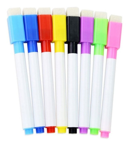 Imagen 1 de 10 de Marcadores Rotuladores Imantados 8 Colores Pizarra Blanca