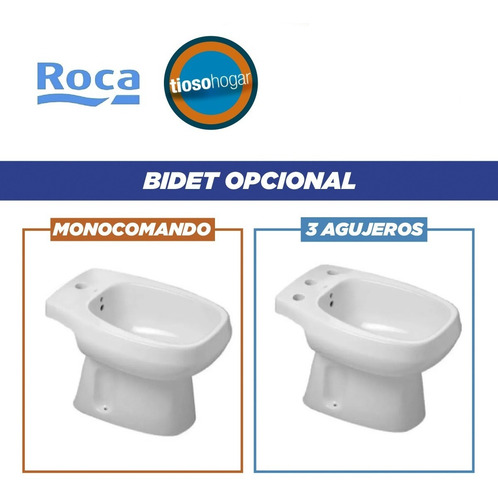 Imagen 4 de 10 de Juego Roca Monaco Baño Inodoro Bidet Monocomando Porcelana