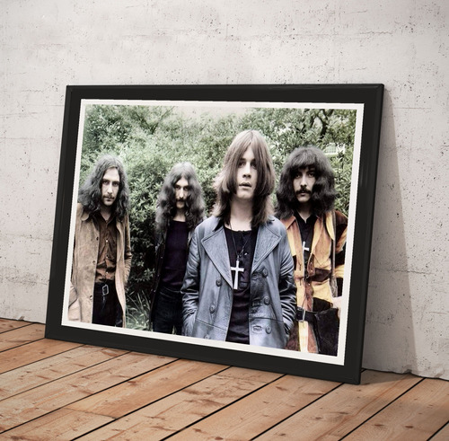 Cuadro Lamina Poster Vidrio Black Sabbath Retro Vint 60x40