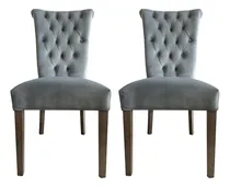 Comprar Set 2 Sillas Sillones Minimalista Comedor Velvet Gris