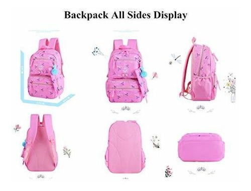 Vidoscla - Mochila Con Impresión De Corazón, 3 Unidades, Pú