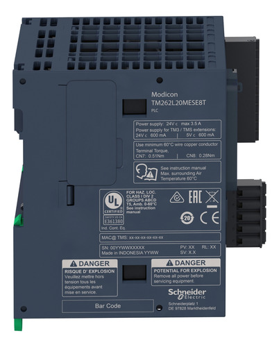 Tm262l20mese8t Plc Logic Controller, Modicon M262, 3ns Per