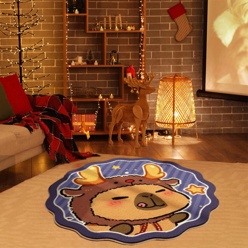 Alfombra De Piso Con Dibujos Animados, Decoración Navideña,