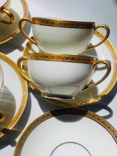 Taza Dúo De Porcelana Té Consomé Francés - Mikapao