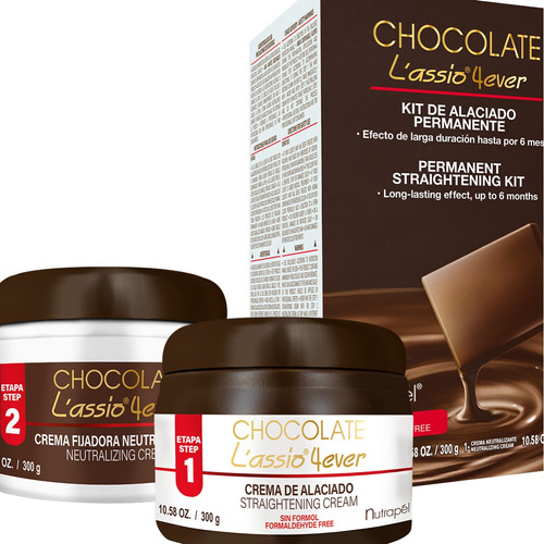 Kit Alaciado Permante Chocolate Lassio 4ever Nutrapel 300g