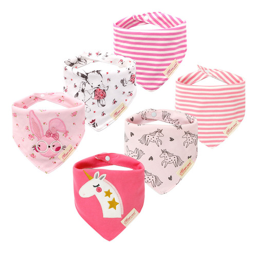 Baberos Estilo Bandana Para Bebés Recién Nacidos, 6 Piezas