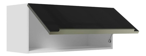 Alacena Gabinete Superior Cocina Madesa 1 Puerta Lux 80cm Color Blanco/Negro 07