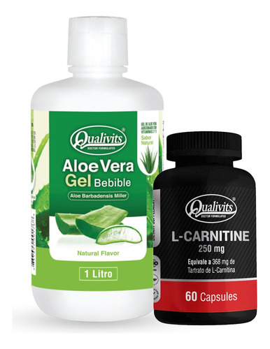 Carnitina 250 Mg X 60 + Aloe Vera Bebible Sabores Qualivits Sabor Natural