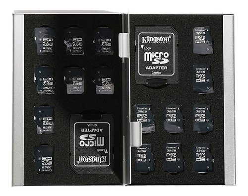 Sd Card Soporte Micro 18 In 1 Aluminum Case Storage Box
