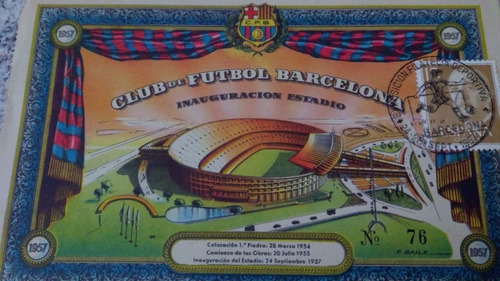 Antigo. Inauguração Do Estádio Do Barcelona 