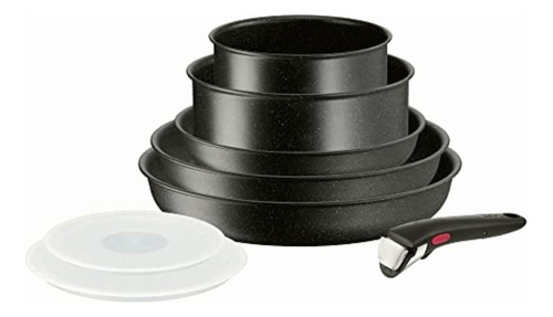 Batería De Cocina 8 Pzas T-fal Ingenio Black Stone Negra