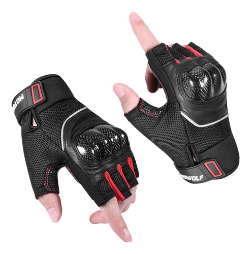 Guantes Dedos Libres  Para Moto Deportivos Motowolf 0327