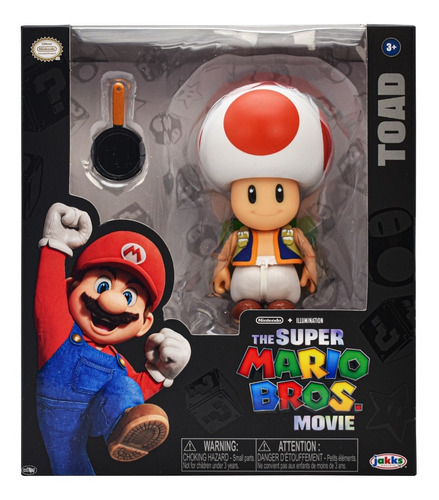 Figura Toad Con Sarten De Super Mario Bros Movie 10cm Jakks