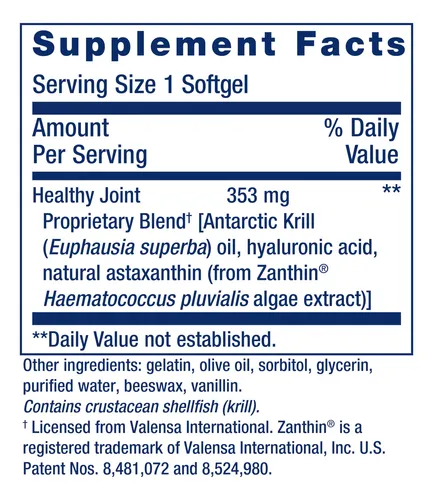 Suplemento Life Extension Krill Healthy Joint Formula