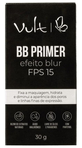 Primer Vult Bb Efeito Blur Fps 15 - Matifica E Protege Pele