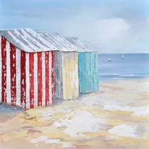 Comprar Par De Cuadros Arboles, Playas Pintados Al Óleo! 60x60cm