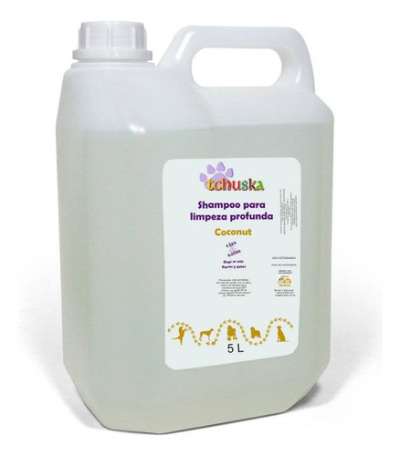 Shampoo  Para Cães Coconut Limpeza Profunda 5l  Tchuska