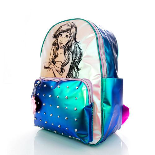 Mochila Princesas Disney Ariel Original Nueva Oficial Color Azul Diseño de la tela ALTA CALIDAD