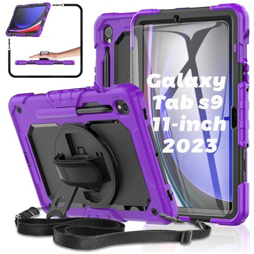 Funda Cuerpo Completo Para Samsung Tab S9 Fe Negro/violeta