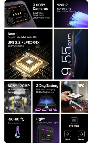 Iiif150 Air1 Ultra, Teléfono 8g+128g, 6,8 Pulgadas Fhd+ 120