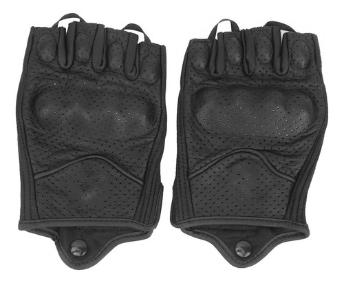 Guantes Ciclismo Medio Dedos Moto Cuero Transpirable