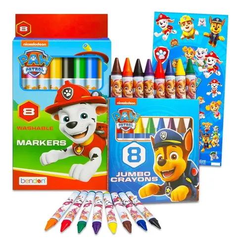 PAW PATROL Juego De Lápices De Colores Deluxe – 12 Rotuladores Y 16 Plantillas Para Dibujar PAW PATROL Juego De Lápices De Colores Deluxe – 12 Rotuladores Y 16 Plantillas Para Dibujar