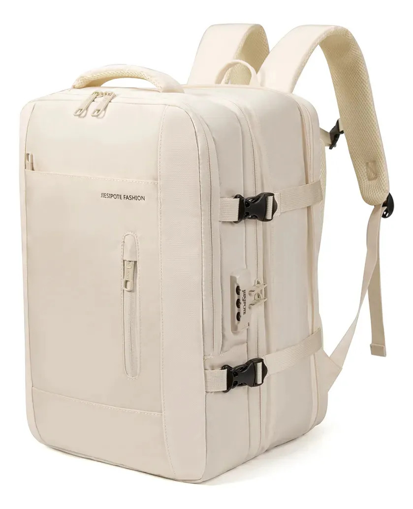 Mochila De Negócios Impermeávela Senha De Bloqueio Bege Nada