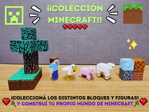 Kit Minecraft 1 Oveja Y 4 Bloques Magnéticos Película