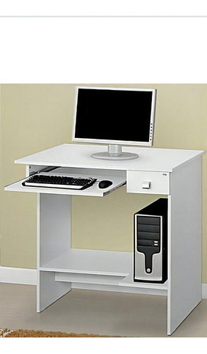 Escrivaninha AJL Móveis Mesa para computador mdp de 75cm x 77cm x 46cm branco