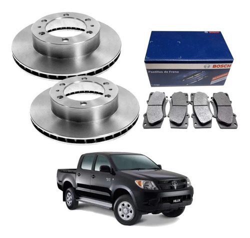 Kit 2 Discos Delanteros Y Pastillas Toyota Hilux 3.0 Sw4 4x4