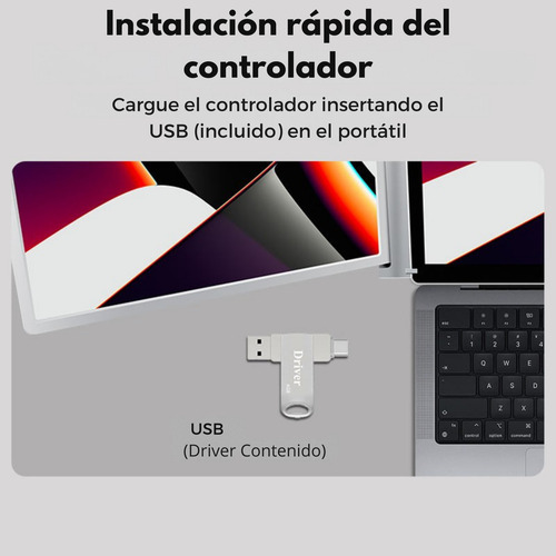 Mr. Gadgets Doble Monitor Portatil Para Laptop 14 Pulgadas Modelo S400 Full Hd 1080p, Ips, Plug & Play, 180°, Usb C, Usb A, 1 Cable 2 Pantallas, Compatible Con Windows, Mac Os, M1, M2, M3, M4, Linux,