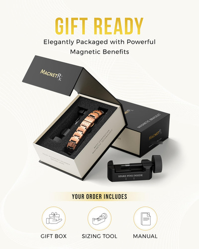 Pulsera Magnética De Cobre Para Hombre Con 5,000 Imanes Gaus