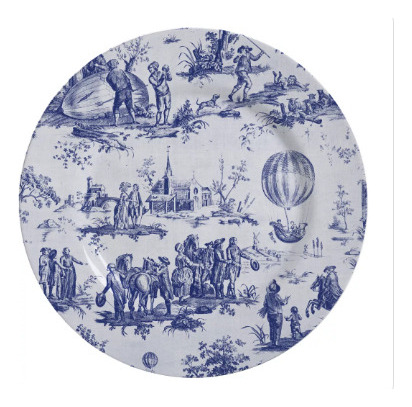 Conjunto De 6 Pratos Rasos Toile De Jouy Azul C/6 Alleanza