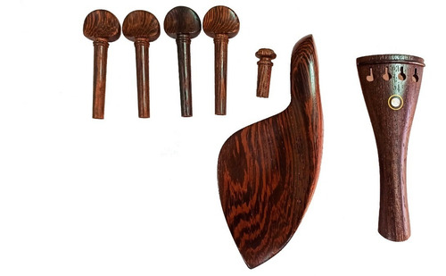 Set De Violín Clavijas + Barbilla + Tiracuerdas Boxwood