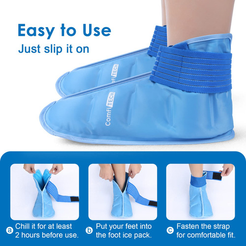 Ice Pack Wrap Comfitech Foot Para Pés Inchados, Fáscios Plan