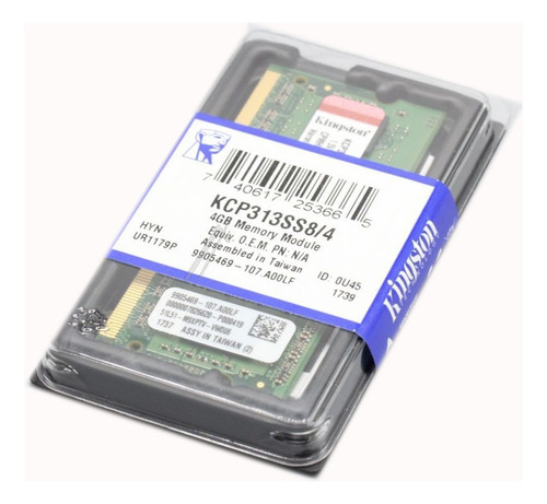 Memoria Laptop 4gb Kingston Kcp313ss8/4 1333mhz Ddr3-10600 